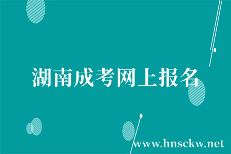 湖南成考网上报名