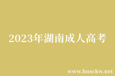 2023年湖南成人高考