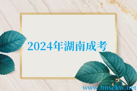 2024年湖南成考