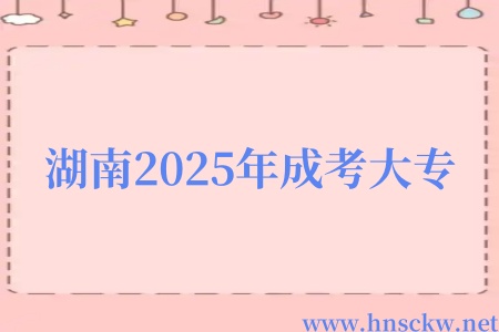 湖南2025年成考大专
